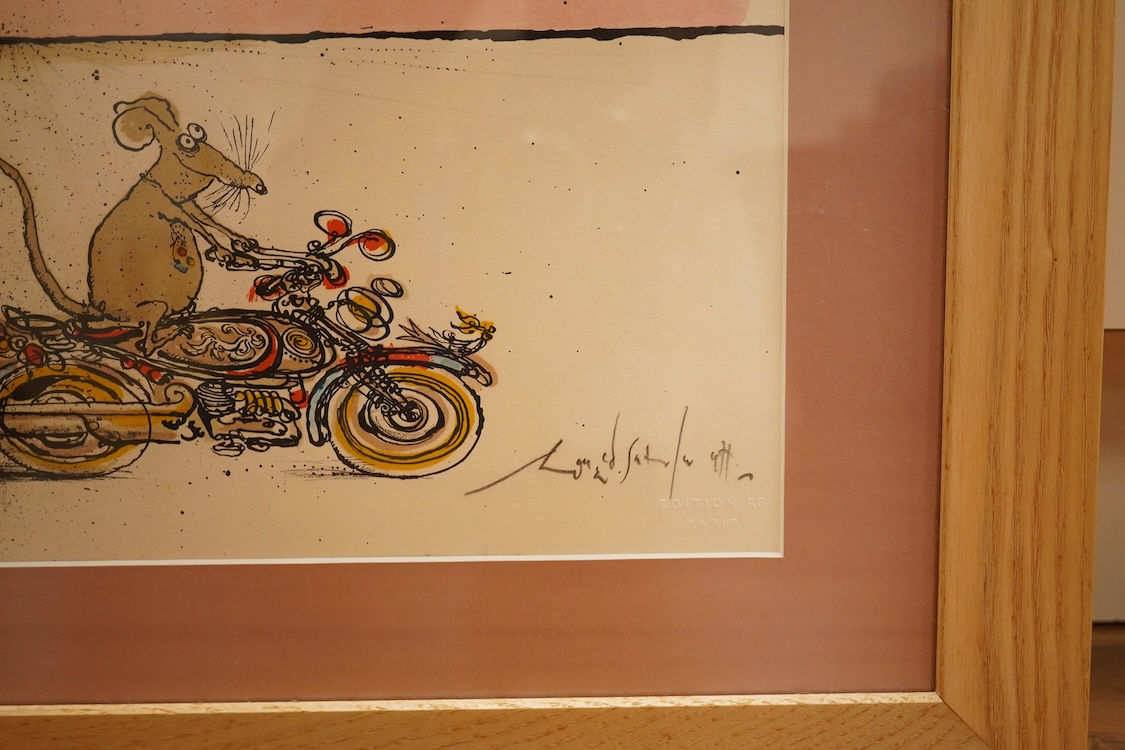 Ronald Searle (1920-2011), ‘Rat Race’, signed in pencil, limited edition 80/99, Michel Casse, Litho-Paris stamped, colour lithograph, 49 x 63cm